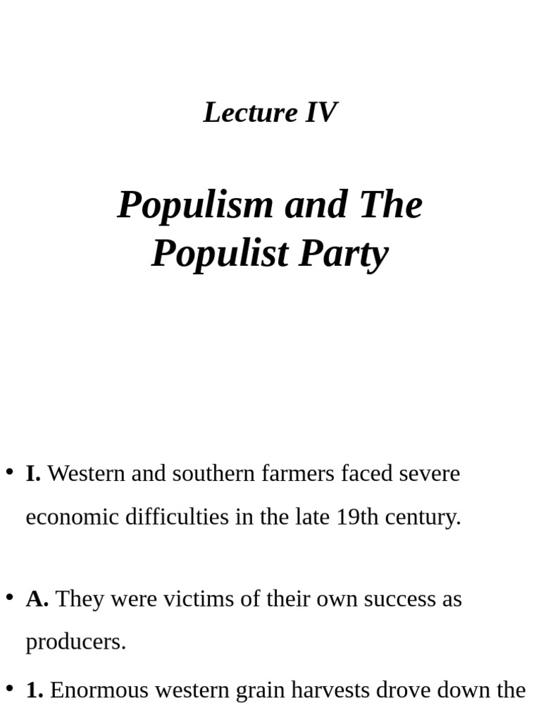 Populism and The Populist Party 2022 | PDF | People's Party (United ...