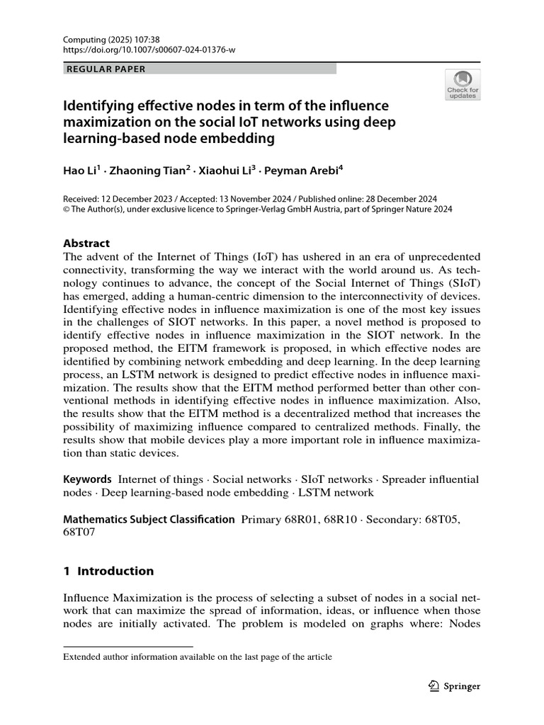Effective Node Identification in SIoT | PDF | Internet Of Things ...