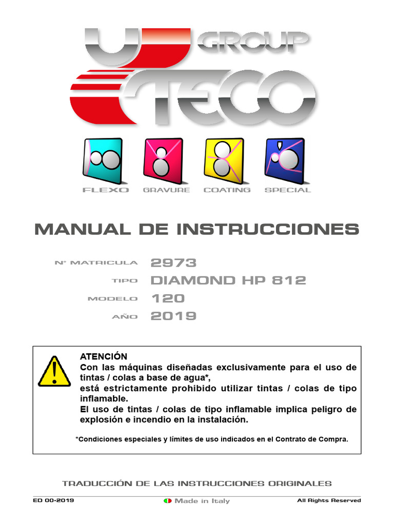 Manual Uteco Diamond | PDF | Solvente