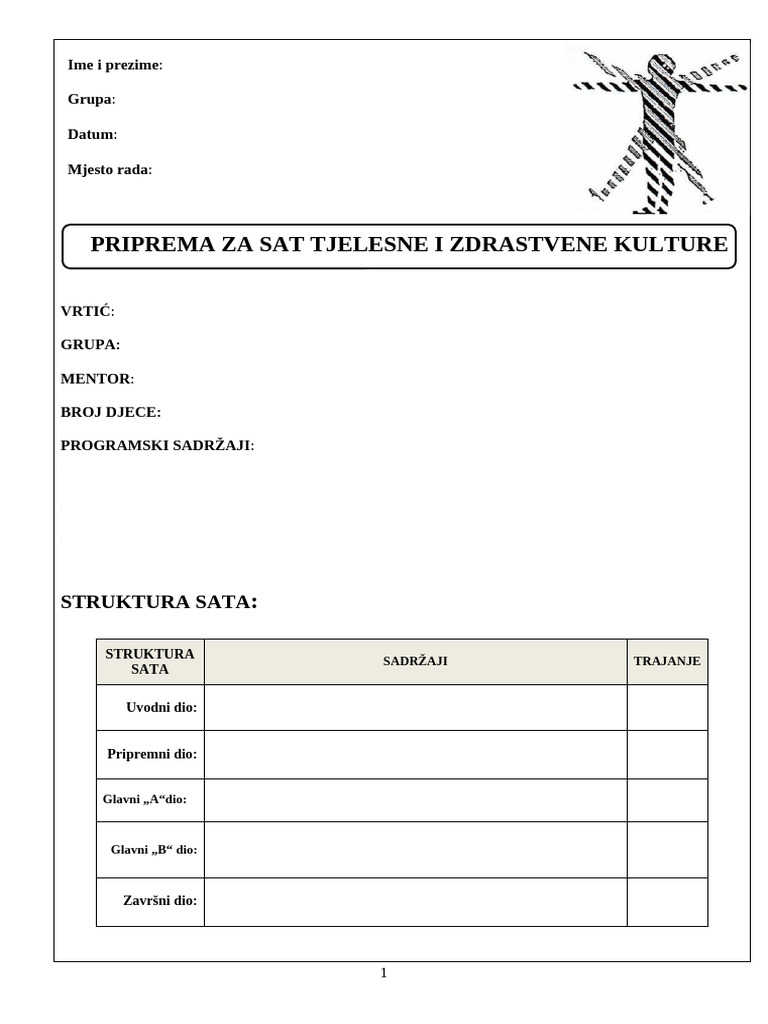 Prazna Priprema Koju Treba Ispunit | PDF