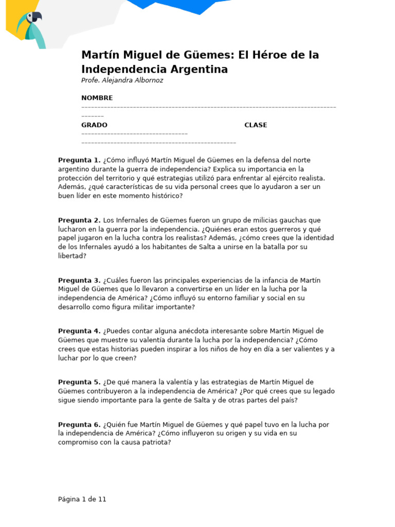 Martn Miguel de Gemes El Hroe de La Independencia Argentina | PDF ...