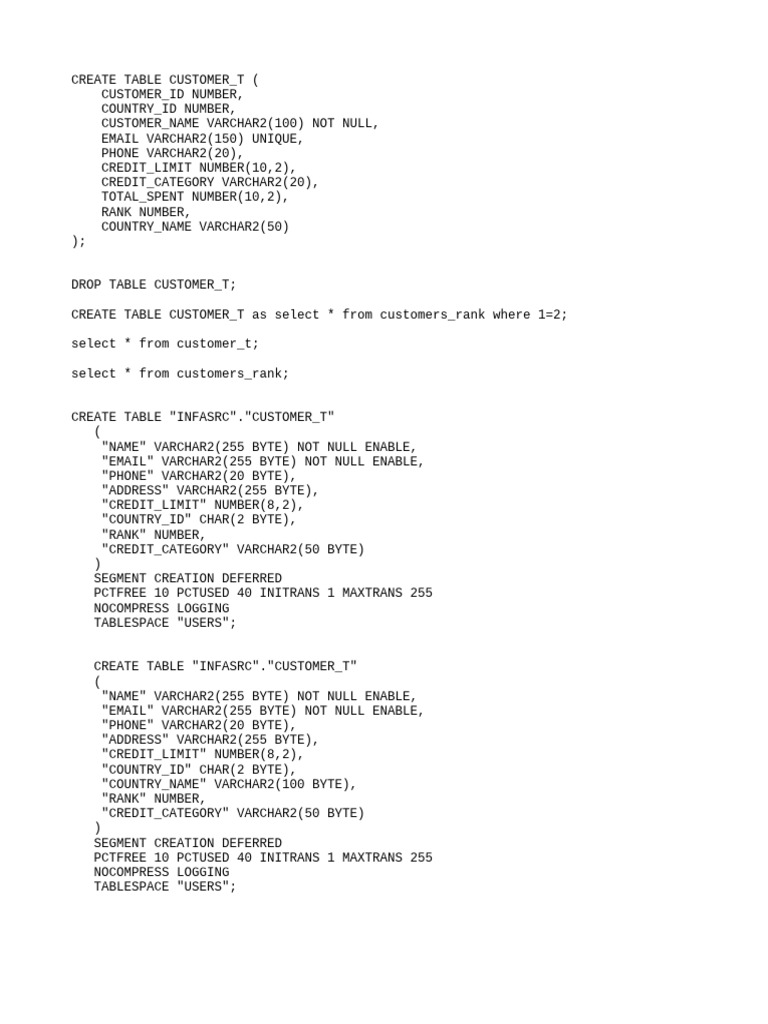 Create SQL Rank Table | PDF