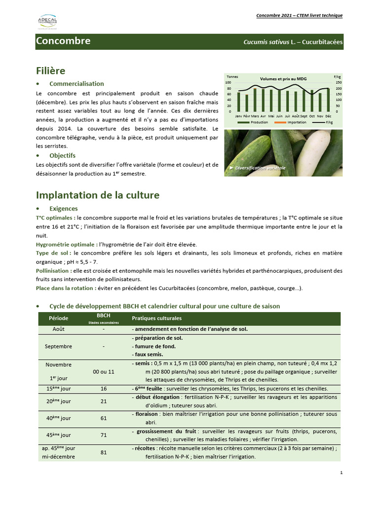 Guide technique sur le concombre 2021 | PDF | Concombre