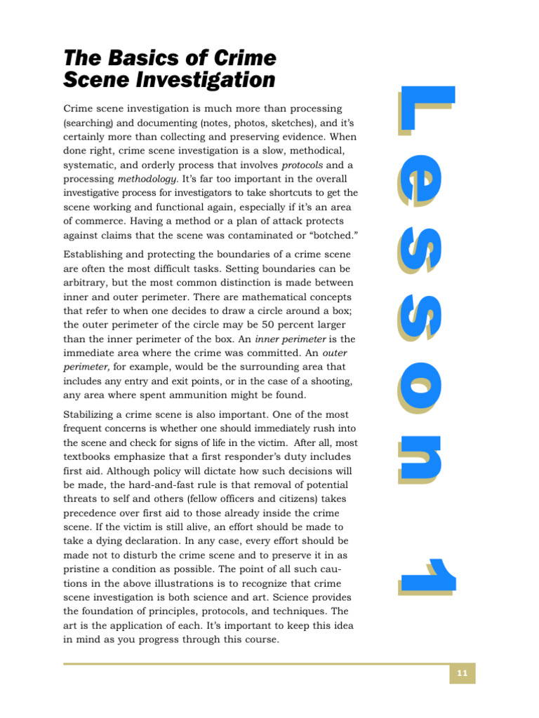 Crime Scene Investigation Fundamentals | PDF | Crime Scene | Crimes