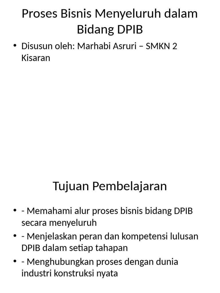 Proses Bisnis DPIB dalam Konstruksi | PDF