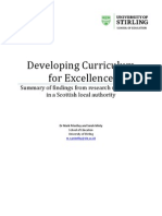 Developing Curriculum For Excellence: Summary of Findings From Research Undertaken in A Scottish Local Authority