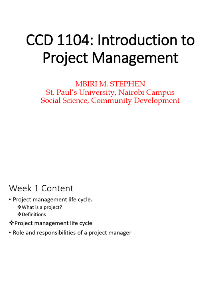 Lecture One-Project Management Life Cycle | PDF | Project Management ...