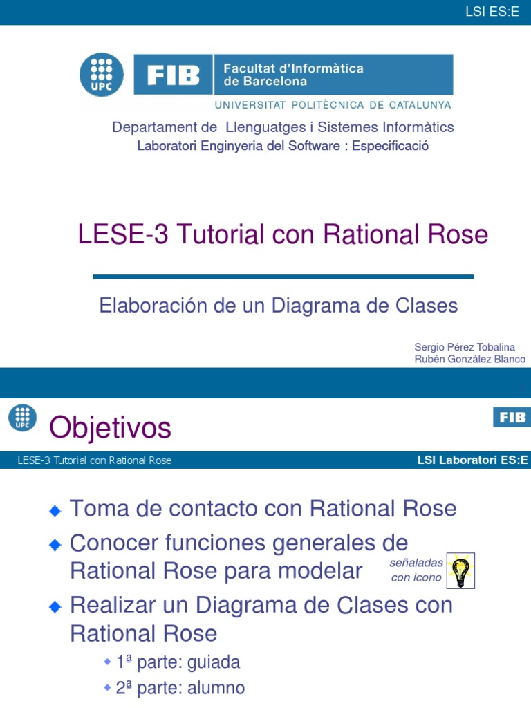 LESE-3 - Tutorial Con Rational Rose | PDF | Ingeniería Informática ...