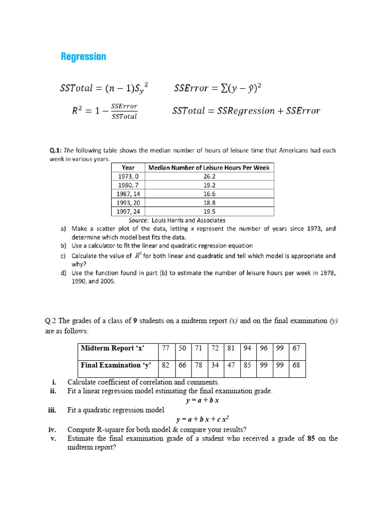 Linear Regression Analysis Examples | PDF