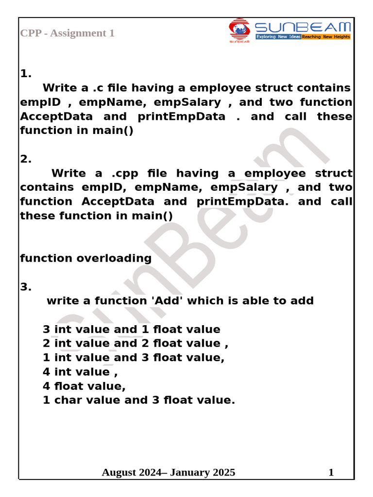 CPP Assignment: Employee Struct & Functions | PDF