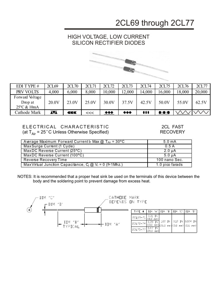 2CL69-2CL77 HV Diodes | PDF