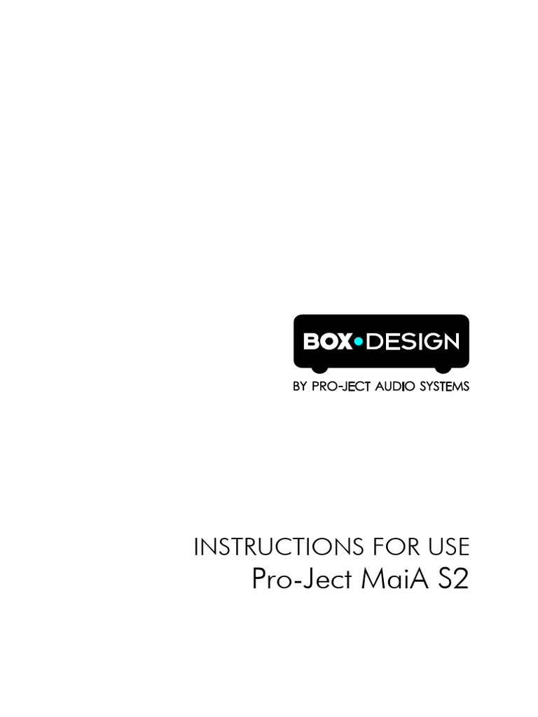 Pro Ject MaiA S2 User Manual | PDF | Electrical Connector | Power Supply