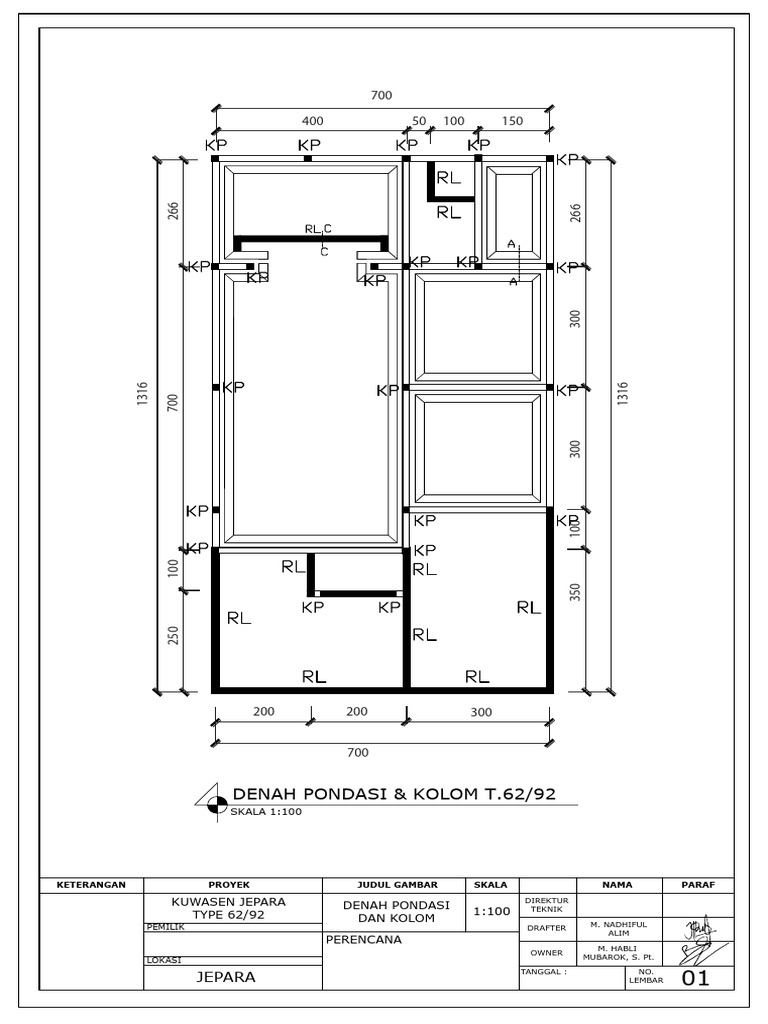Denah dan Detail Proyek T.62/92 Jepara | PDF