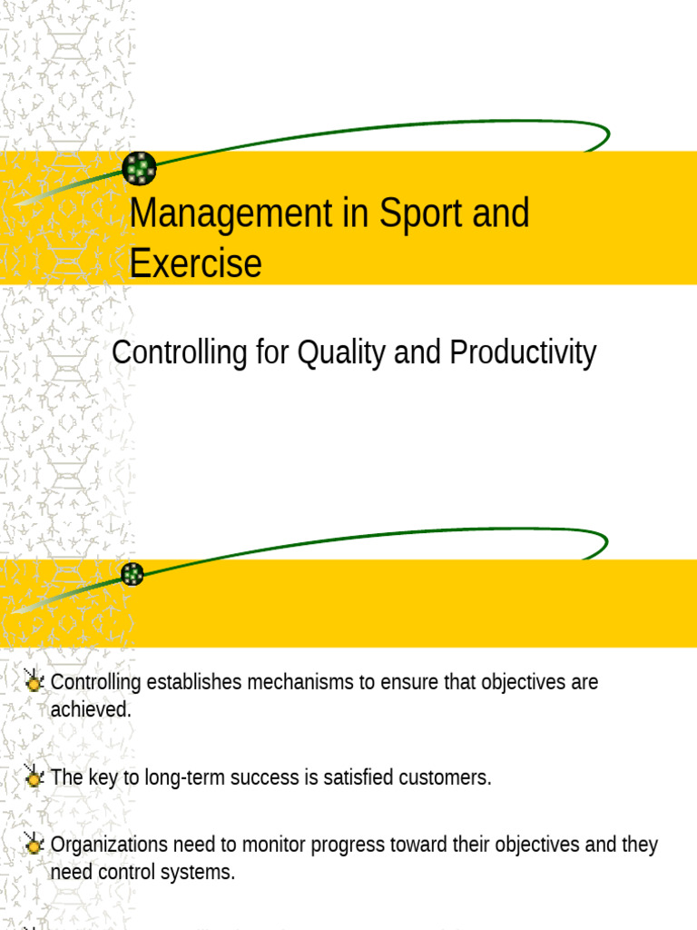 Sport Management: Quality Control Systems | PDF | Sports | Business