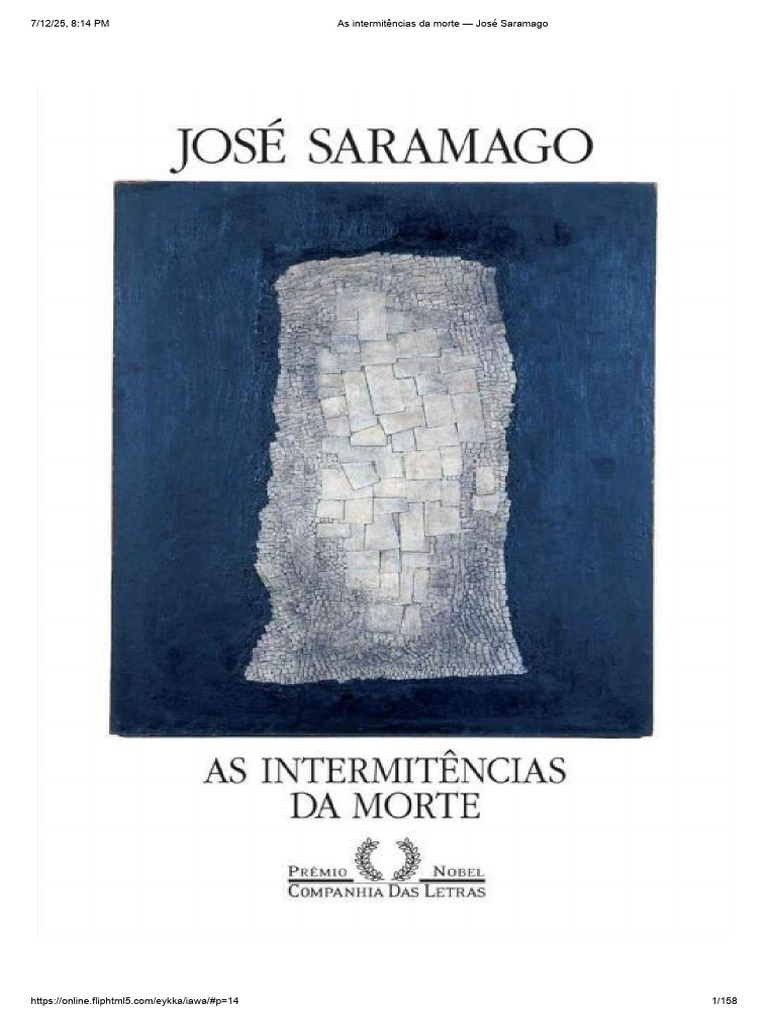 As Intermitências Da Morte - José Saramago | PDF | Ficção europeia ...