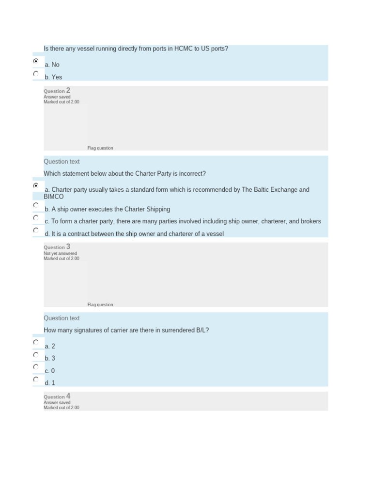 Shipping and Charter Party FAQs | PDF | Cargo | Bill Of Lading