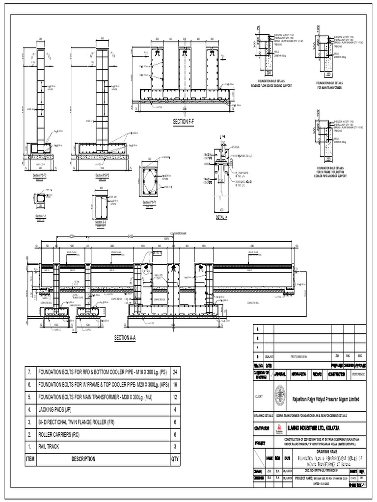 Transformer Foundation Plan & Details | PDF | Metalworking