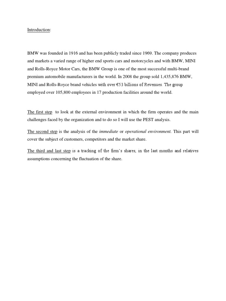 Pest analysis bmw image