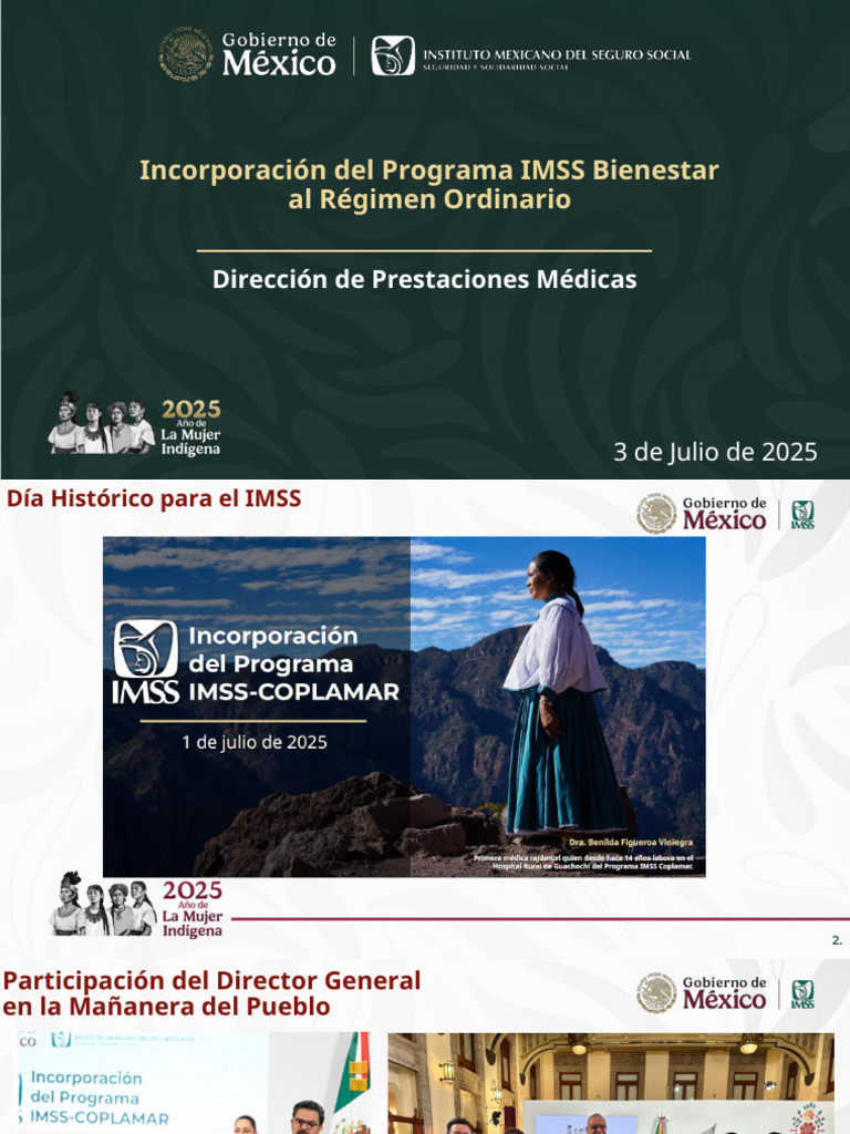 VC 586 - 03072025 - Incorporación Del Programa IMSS Bienestar Al IMSS ...