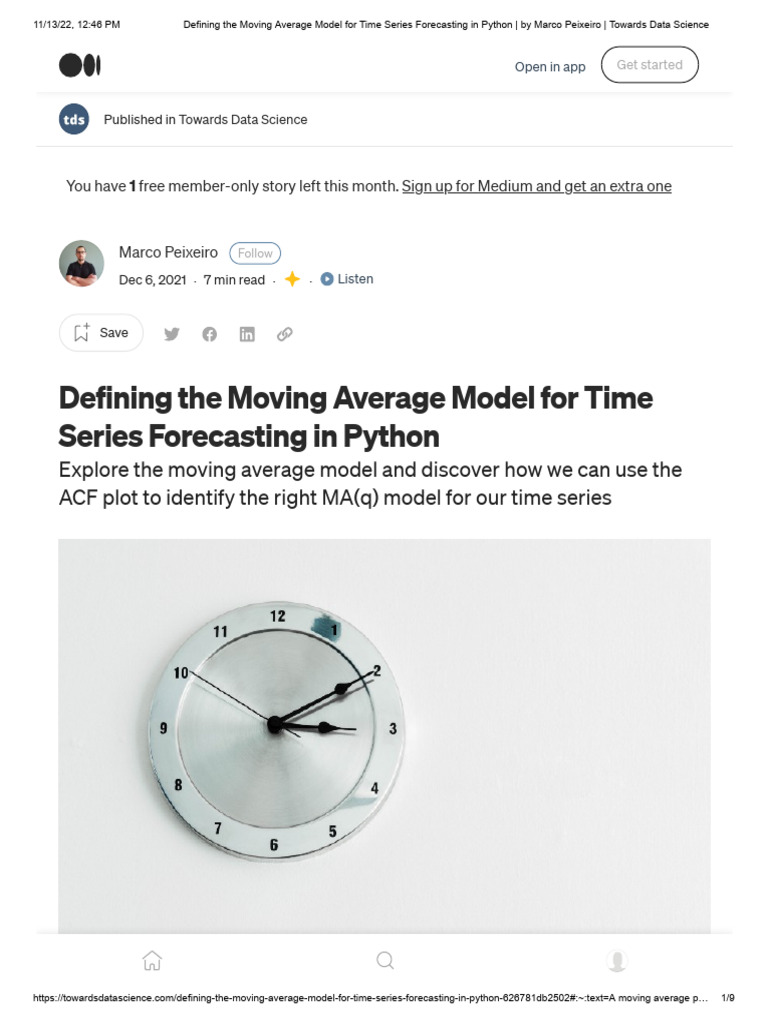 Defining The Moving Average Model For Time Series Forecasting in Python ...