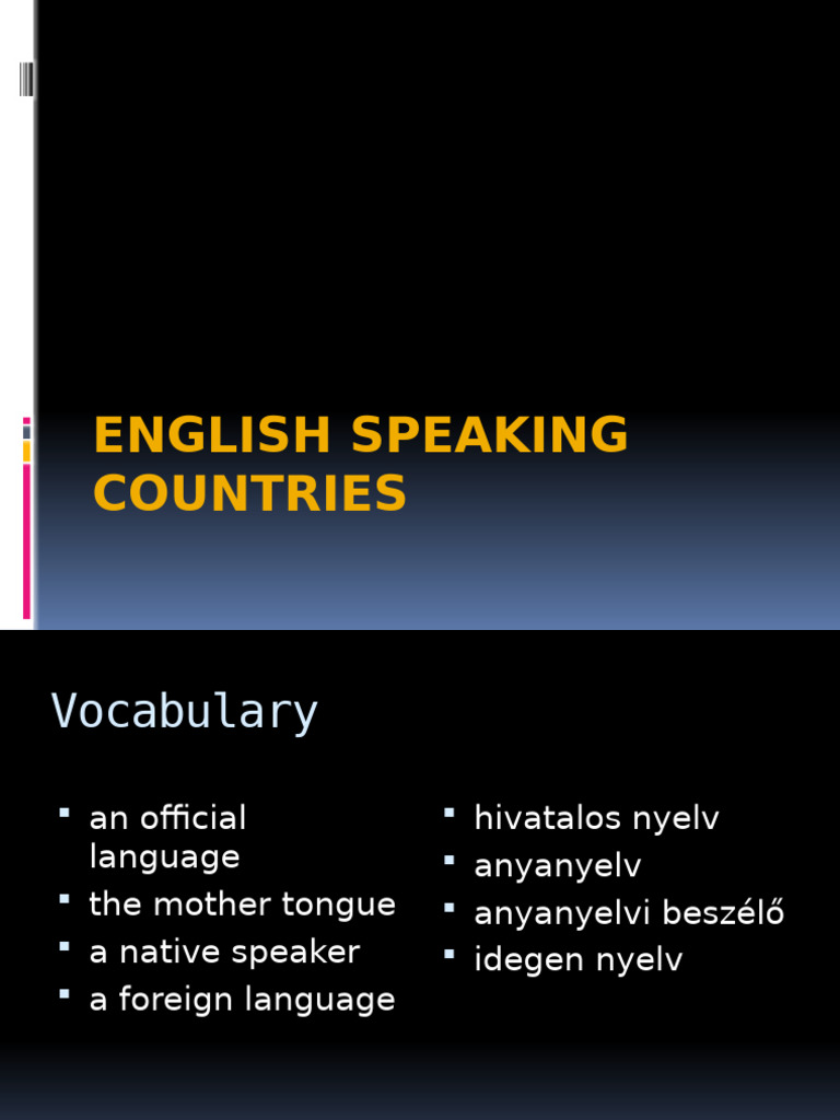 English Speaking Countries New | PDF | English Language | United Kingdom