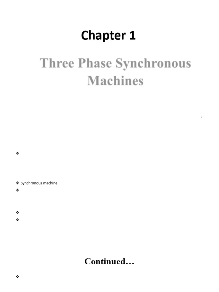Chapter1 (Three Phase Synchronous Machines) | PDF | Electric Generator ...