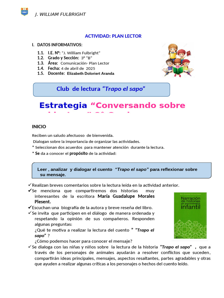 Sesión de Plan Lector 4 Abril 2025 | PDF | Ciencia cognitiva ...