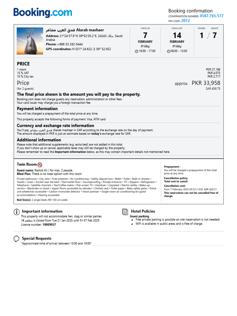 Confirmation 07 Feb - 14 Feb | PDF | Fee | Payments