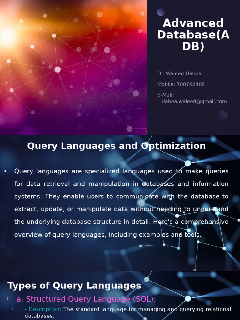 Query Languages and Optimization Techniques | PDF | Database Index ...