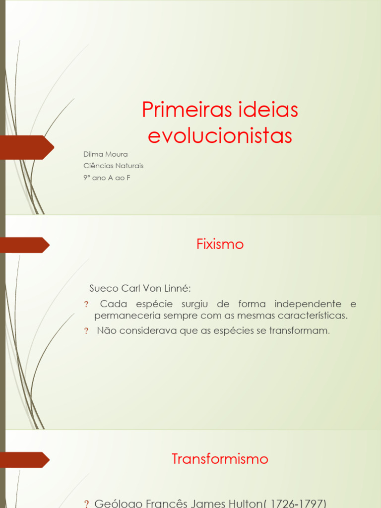 Ideias Evolutivas | PDF | Evolução | Espécies