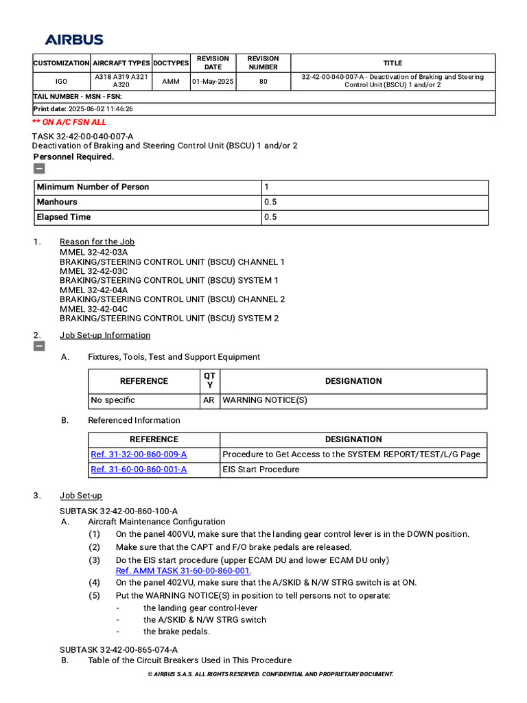 BSCU Deactivation Procedure for A320 | PDF | Airliner | Jet Aircraft