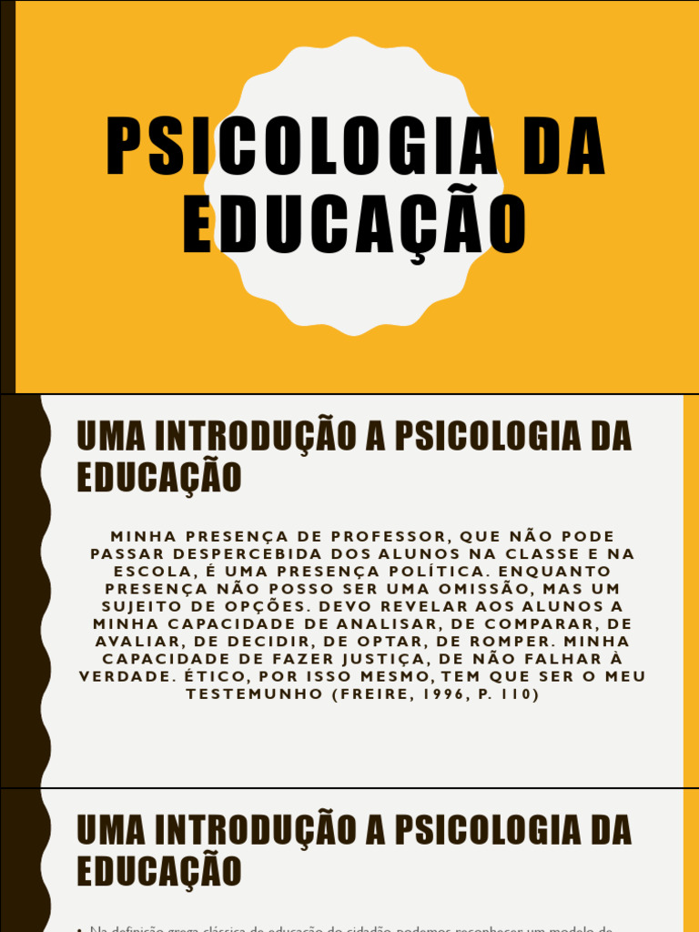 Psicologia da Educação e Aprendizagem | PDF | Aprendizado | Psicologia
