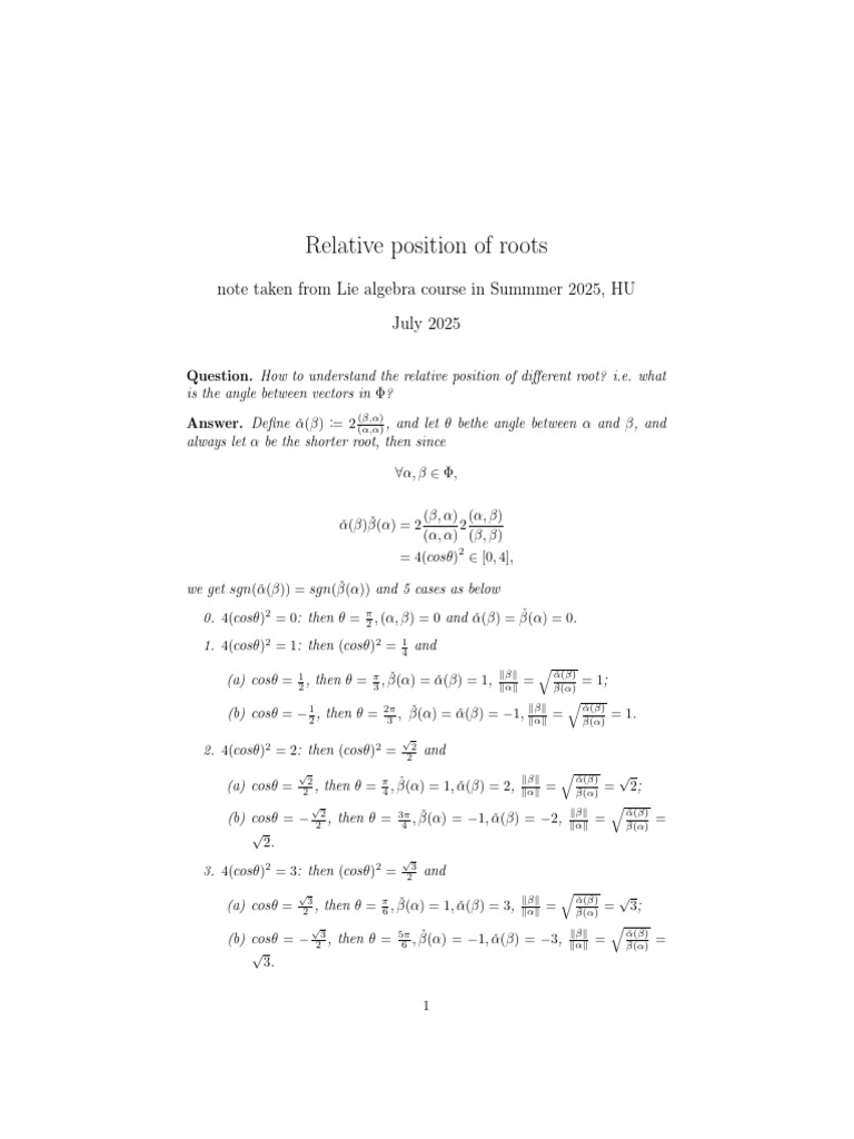 Relative Position of Roots | PDF | Algebra | Mathematical Analysis