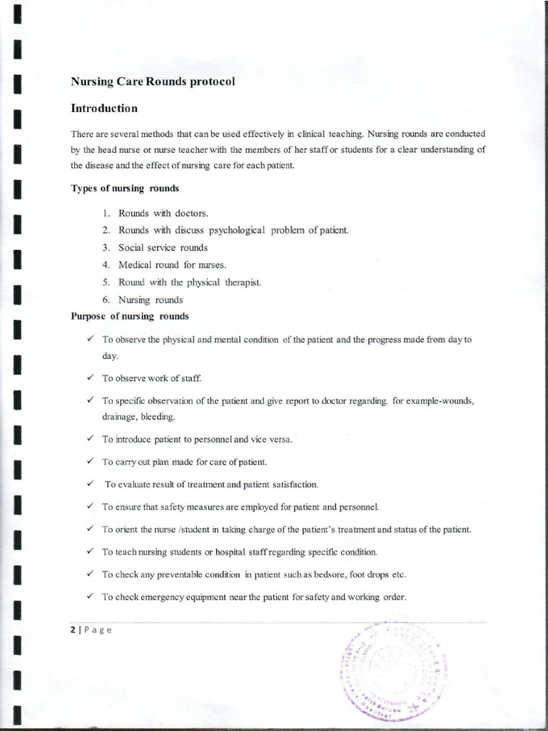Nursaing Care Round | PDF