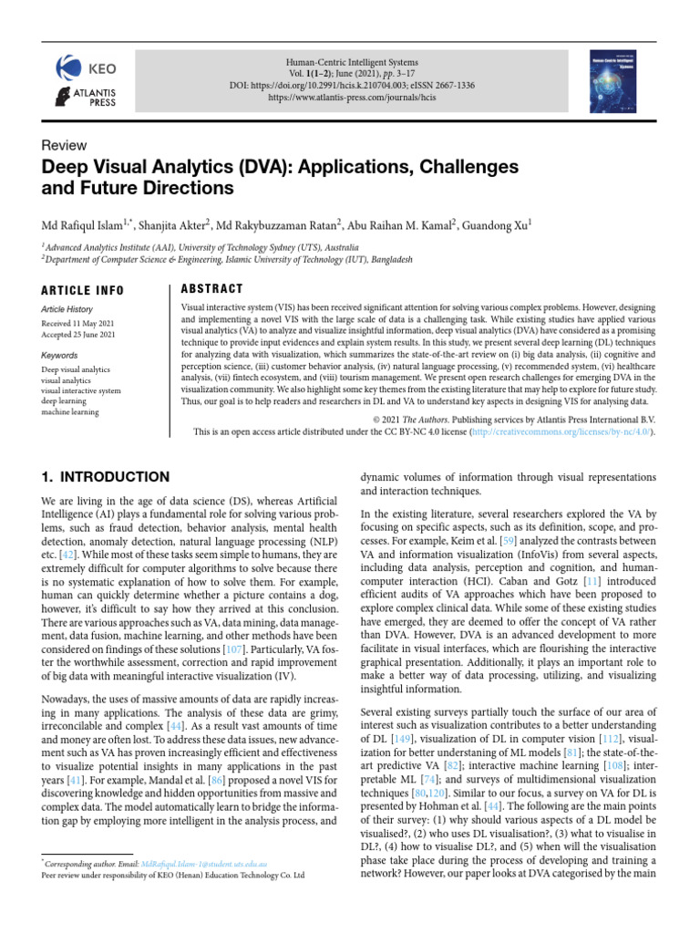 Deep Visual Analytics (DVA) : Applications, Challenges and Future ...