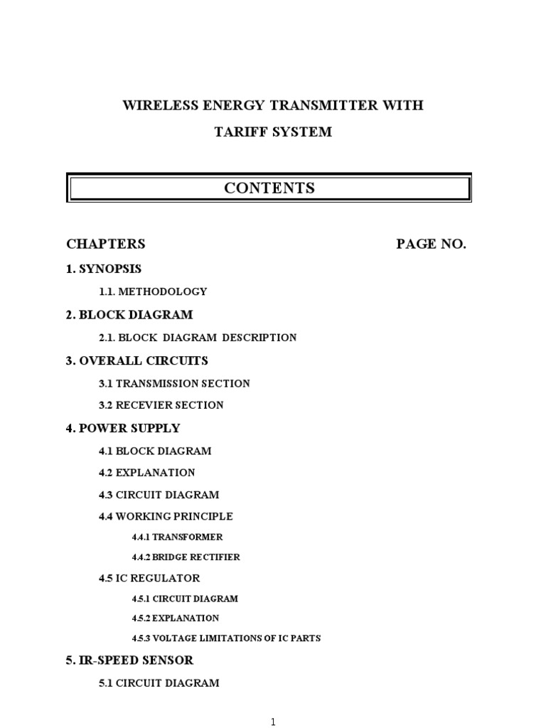 Wireless Energy Transmitter With Tariff System PDF Power Supply