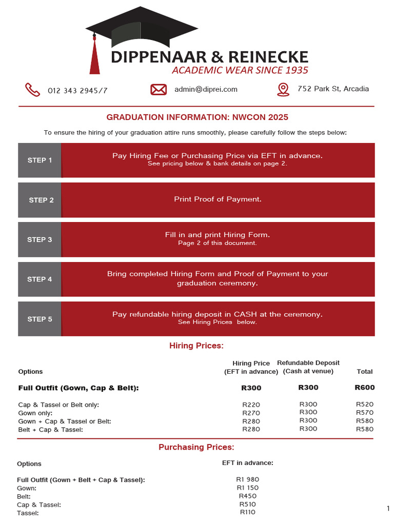 NWCON 2025 Graduation Attire Guide | PDF | Service Industries | Payments