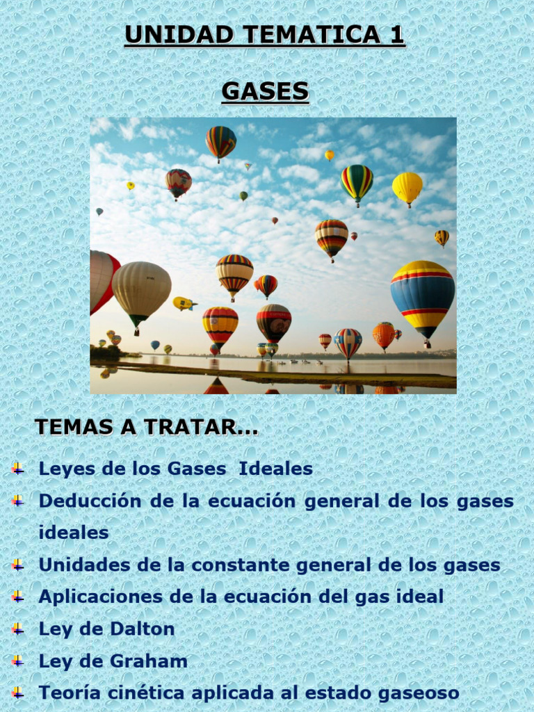 Leyes y Teoría de los Gases Ideales | PDF | Gases | Probabilidad Aplicada