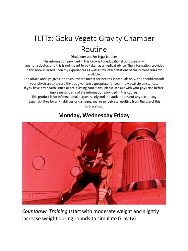Vegeta's Gravity Training Routine | PDF | Strength Training | Physical ...