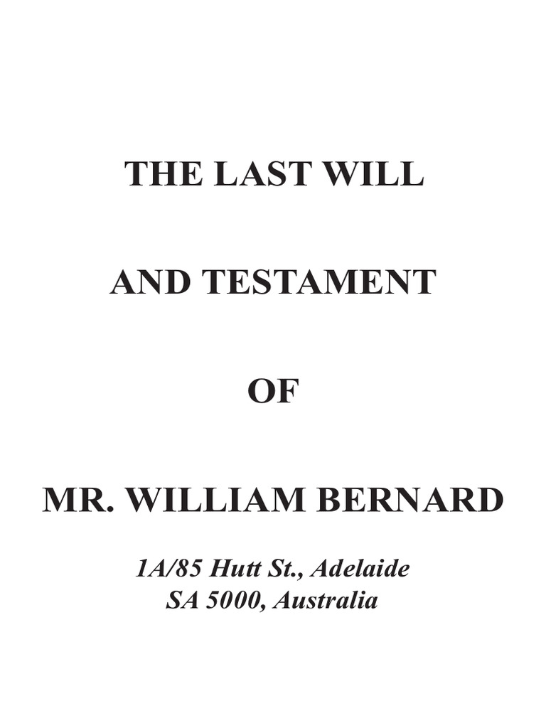 Last Will and Testament Australia PDF Fiduciary Trustee