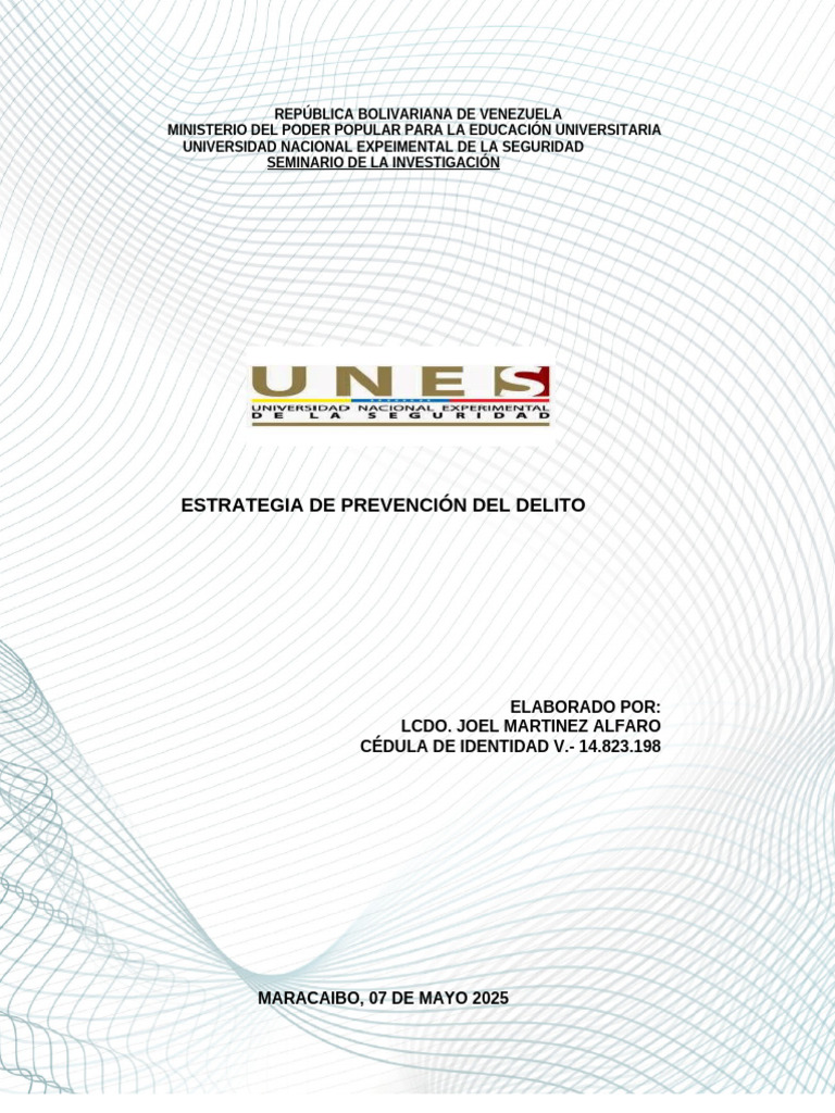Estrategia de Prevencion Del Delito - Seminario de Investigacion - Joel ...