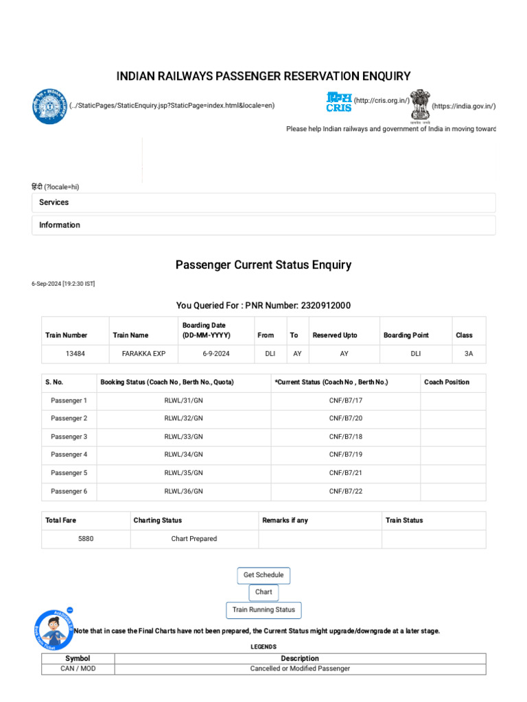 Welcome To Indian Railway Passenger Reservation Enquiry | PDF | Rail ...