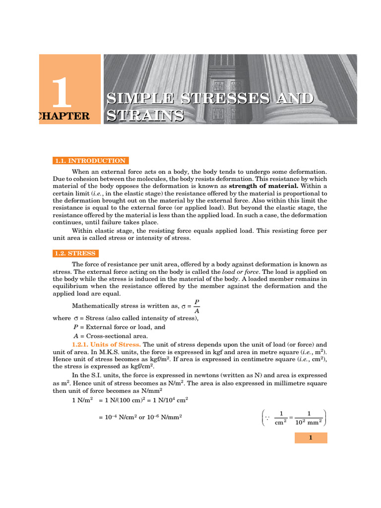 Strength of Materials: Stress and Strain | PDF | Stress (Mechanics ...