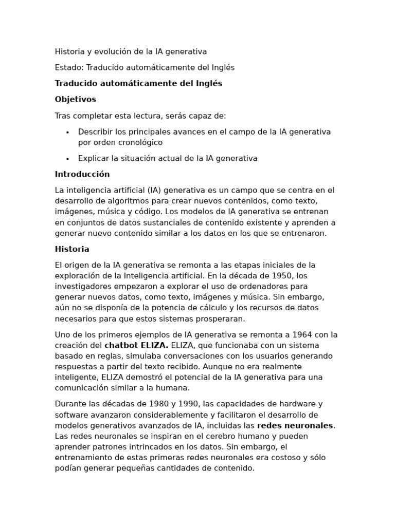 Evolución de la IA Generativa | PDF | Inteligencia artificial ...