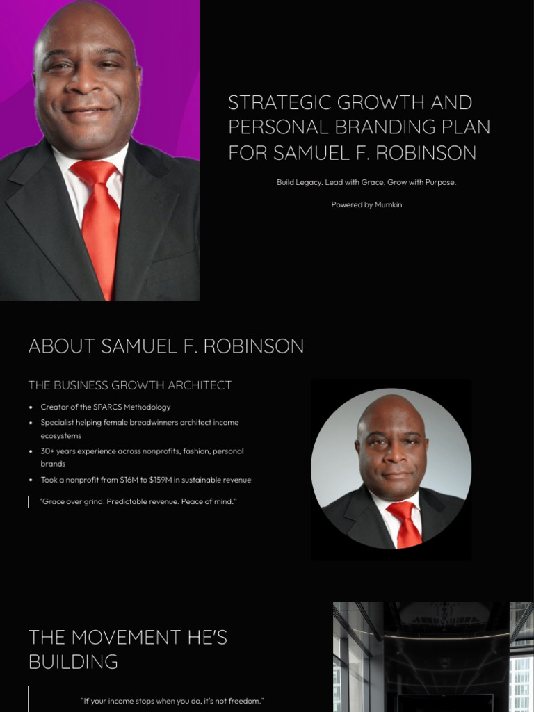 A Strategic Growth and Personal Branding Plan For Samuel F Robinson ...
