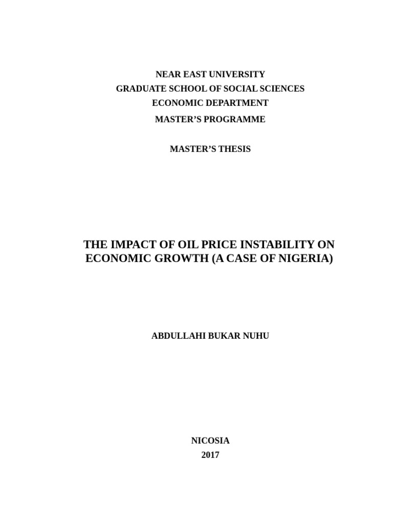 The Impact of Oil Price Instability On Economic Growth (A Case of ...