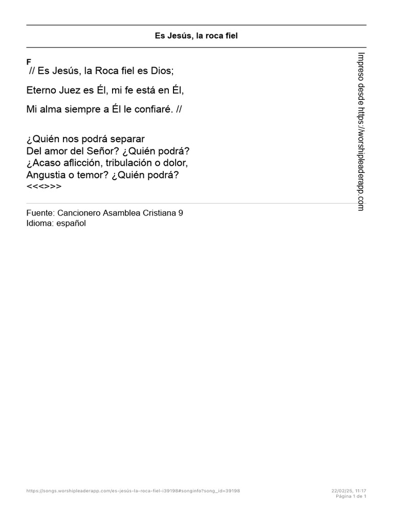 Es Jesús, la roca fiel: letra y fe | PDF