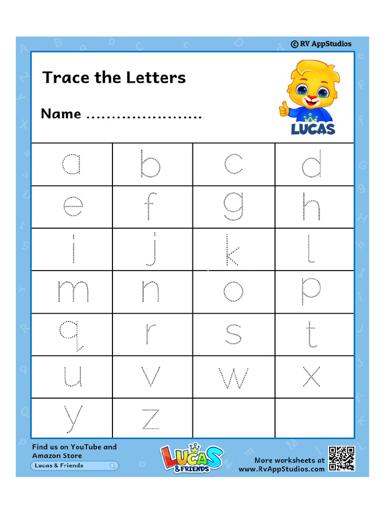 119 Free Printable Worksheets For Kids Alphabets Small Letters Tracing ...