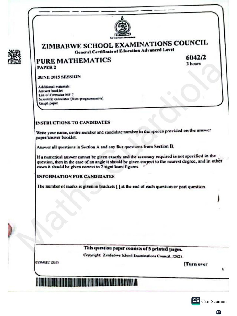A Level Pure Maths June 2025 Paper 2 | PDF