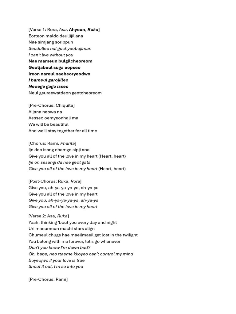 Love in My Heart Lyrics Analysis | PDF